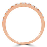 1/4 CTW Round Lab Created Diamond  Shared-Prong Semi-Eternity Anniversary Wedding Band Ring in 14K Rose Gold (MD250147)