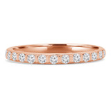 1/4 CTW Round Lab Created Diamond  Shared-Prong Semi-Eternity Anniversary Wedding Band Ring in 14K Rose Gold (MD250147)