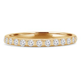 1/4 CTW Round Lab Created Diamond  Shared-Prong Semi-Eternity Anniversary Wedding Band Ring in 14K Yellow Gold (MD250148)
