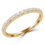 1/4 CTW Round Lab Created Diamond  Shared-Prong Semi-Eternity Anniversary Wedding Band Ring in 14K Yellow Gold (MD250148)