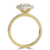 3 2/5 CTW Oval Lab Created Diamond  Rollover Halo Engagement Ring in 14K Yellow Gold with Accents (MD250181)