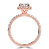 2 1/2 CTW Radiant Lab Created Diamond  Radiant Halo Engagement Ring in 14K Rose  Gold (MD250183)