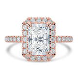 2 1/2 CTW Radiant Lab Created Diamond  Radiant Halo Engagement Ring in 14K Rose  Gold (MD250183)