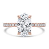 3 3/4 CTW Oval Lab Created Diamond  Hidden Halo Solitaire with Accents Engagement Ring in 14K Rose  Gold (MD250186)