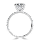 4 1/3 CTW Radiant Lab Created Diamond  Hidden Halo Solitaire with Accents Engagement Ring in 14K White Gold (MD250194)