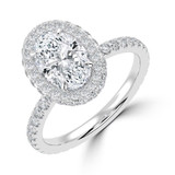 3 1/2 CTW Oval Lab Created Diamond  Rollover Oval Halo Engagement Ring in 14K White Gold with Accents (MD250198)