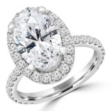 4 1/4 CTW Oval Lab Created Diamond  Oval Halo Engagement Ring in 14K White Gold with Accents (MD250200)