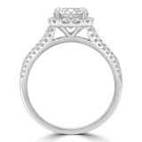 2 1/8 CTW Oval Lab Created Diamond  Three-row Split-shank Cushion Halo Engagement Ring in 18K White Gold (MD250203)