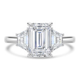 3 1/3 CTW Emerald Lab Created Diamond  Three-Stone Engagement Ring in 14K White Gold (MD250206)