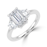 3 1/3 CTW Emerald Lab Created Diamond  Three-Stone Engagement Ring in 14K White Gold (MD250206)