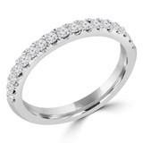 1/4 CTW Round Lab Created Diamond  Semi-Eternity Anniversary Wedding Band Ring in 14K White Gold (MD250214)