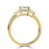 3 1/20 CTW Emerald Lab Created Diamond  Yellow & White Gold Three-Stone Engagement Ring in 14K Two-Tone Gold with Trapizoid Side-stones (MD250216)