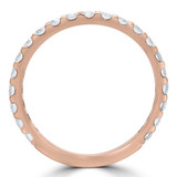 4/5 CTW Round Lab Created Diamond  3/4 Way Shared-prong Semi-Eternity Anniversary Wedding Band Ring in 14K Rose Gold (MD250218)