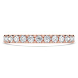4/5 CTW Round Lab Created Diamond  3/4 Way Shared-prong Semi-Eternity Anniversary Wedding Band Ring in 14K Rose Gold (MD250218)