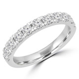 2/3 CTW Round Lab Created Diamond  Semi-Eternity Anniversary Wedding Band Ring in 14K White Gold (MD250219)