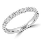 1/2 CTW Round Lab Created Diamond  Semi-Eternity Anniversary Wedding Band Ring in 14K White Gold (MD250220)