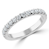 1/2 CTW Round Lab Created Diamond  Semi-Eternity Anniversary Wedding Band Ring in 14K White Gold (MD250220)