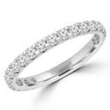 3/4 CTW Round Lab Created Diamond  3/4 Way Semi-Eternity Anniversary Wedding Band Ring in 14K White Gold (MD250221)