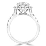 3 9/10 CTW Round Diamond Two-row Floral Halo Engagement Ring in 18K White Gold (MD250231)