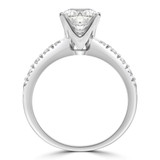 1 2/3 CTW Cushion Diamond Solitaire with Accents Engagement Ring in 14K White Gold (MD250232)
