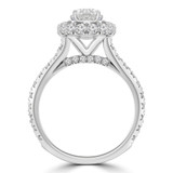 1 9/10 CTW Pear Diamond Rollover Pear Halo Engagement Ring in 18K White Gold (MD250233)