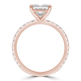 3 1/7 CTW Princess Diamond Solitaire with Accents Engagement Ring in 14K Rose Gold (MD250235)