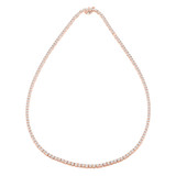 Round Lab Created Diamond 4-Prong Tennis Necklace in 14K Rose Gold (MVSTN001-R)