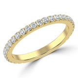 2/5 CTW Round Lab Created Diamond  3/4 Way Shared-prong Semi-Eternity Anniversary Wedding Band Ring in 14K Yellow Gold (MD250238)