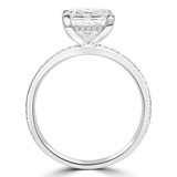 2 1/3 CTW Princess Lab Created Diamond  Hidden Halo Solitaire with Accents Engagement Ring in 18K White Gold (MD250240)