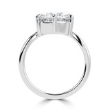 2 3/5 CT Round Lab Created Diamond  Offset Chevron Solitaire Engagement Ring in 14K White Gold (MD250241)