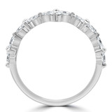 1 2/5 CTW Round Lab Created Diamond  Floral Petal Cocktail Ring in 14K White Gold (MD250244)