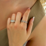 1 2/5 CTW Round Lab Created Diamond  Floral Petal Cocktail Ring in 14K White Gold (MD250244)