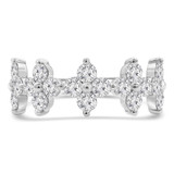 1 2/5 CTW Round Lab Created Diamond  Floral Petal Cocktail Ring in 14K White Gold (MD250244)