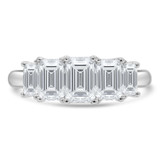 2 1/4 CTW Emerald Lab Created Diamond  Graduated Five-Stone Anniversary Wedding Band Ring in 14K White Gold (MD250248)