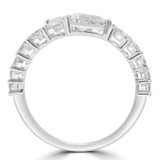 1 2/3 CTW Pear Lab Created Diamond  Dual Center Open Bypass Cocktail Ring in 14K White Gold (MD250249)