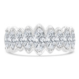 1 3/5 CTW Marquise Lab Created Diamond  Half Bezel Set Cocktail Ring in 14K White Gold (MD250252)