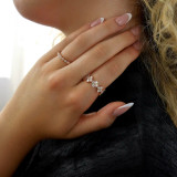 1 2/5 CTW Round Lab Created Diamond  Floral Petal Cocktail Ring in 14K Rose Gold (MD250254)