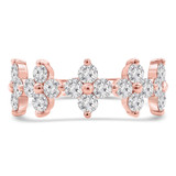 1 2/5 CTW Round Lab Created Diamond  Floral Petal Cocktail Ring in 14K Rose Gold (MD250254)