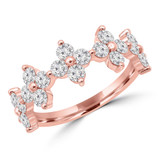 1 2/5 CTW Round Lab Created Diamond  Floral Petal Cocktail Ring in 14K Rose Gold (MD250254)