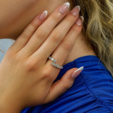 1 3/4 CTW Round Lab Created Diamond  Open Bypass Cocktail Ring in 14K White Gold (MD250256)