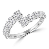 1 3/4 CTW Round Lab Created Diamond  Open Bypass Cocktail Ring in 14K White Gold (MD250256)