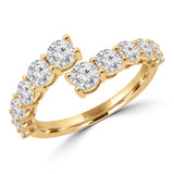 1 3/4 CTW Round Lab Created Diamond  Open Bypass Cocktail Ring in 14K Yellow Gold (MD250257)