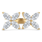 3 1/6 CTW Marquise Lab Created Diamond  Open Dual Floral Cocktail Ring in 14K Yellow Gold (MD250258)
