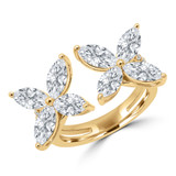 3 1/6 CTW Marquise Lab Created Diamond  Open Dual Floral Cocktail Ring in 14K Yellow Gold (MD250258)