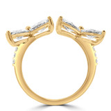 3 1/6 CTW Marquise Lab Created Diamond  Open Dual Floral Cocktail Ring in 14K Yellow Gold (MD250258)