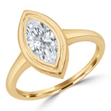 9/10 CT Marquise Lab Created Diamond  Double Bezel Solitaire Engagement Ring in 14K Yellow Gold (MD250260)