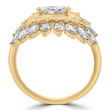 1 5/8 CTW Marquise Lab Created Diamond  Vintage Evil Eye Motif Cocktail Ring in 14K Yellow Gold (MD250261)