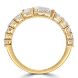 1 2/3 CTW Pear Lab Created Diamond  Dual Center Open Bypass Cocktail Ring in 14K Yellow Gold (MD250262)
