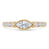 4/5 CTW Marquise Lab Created Diamond  Bezel Set Cocktail Ring in 14K Yellow Gold (MD250263)