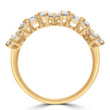 1 1/2 CTW Pear Lab Created Diamond  Floral Petal Cocktail Ring in 14K Yellow Gold (MD250266)